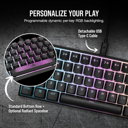 Corsair CH-9194012-NA K65 RGB Mini 60% Keyboard Cherry MX