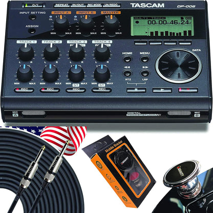 Tascam DP-006+QTQ+M 6-Track Portable Multitrack Recorder Bundle
