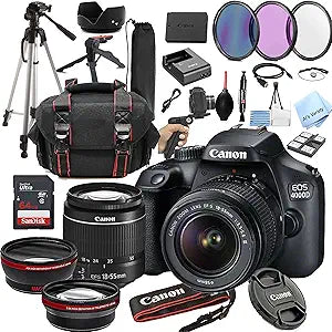 Canon EOS Rebel T100 DSLR Camera with 18-55mm Lens Bundle Renewed