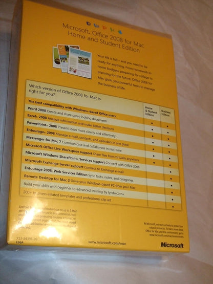 Microsoft Office '08 Home & Student for Mac 3-User Pack