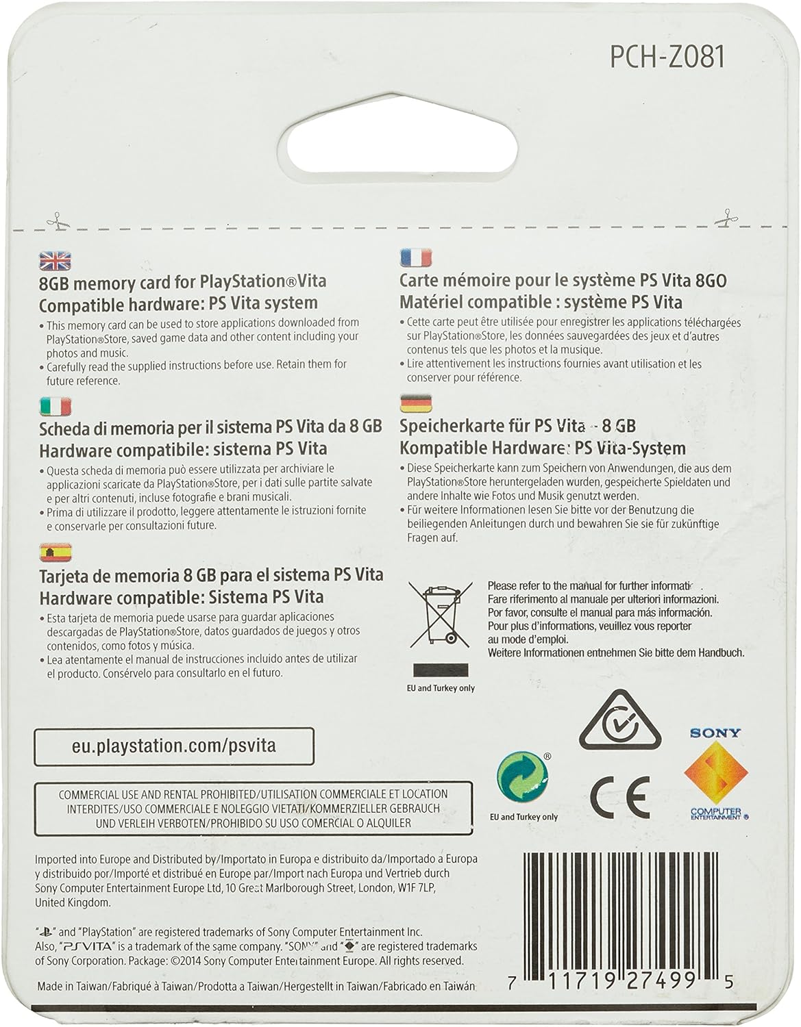 Sony 9285113 8GB PlayStation Vita Memory Card