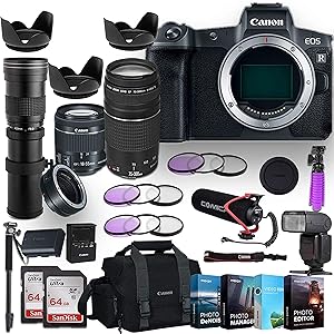 Canon EOS R Renewed Mirrorless Camera 3 Lens Bundle