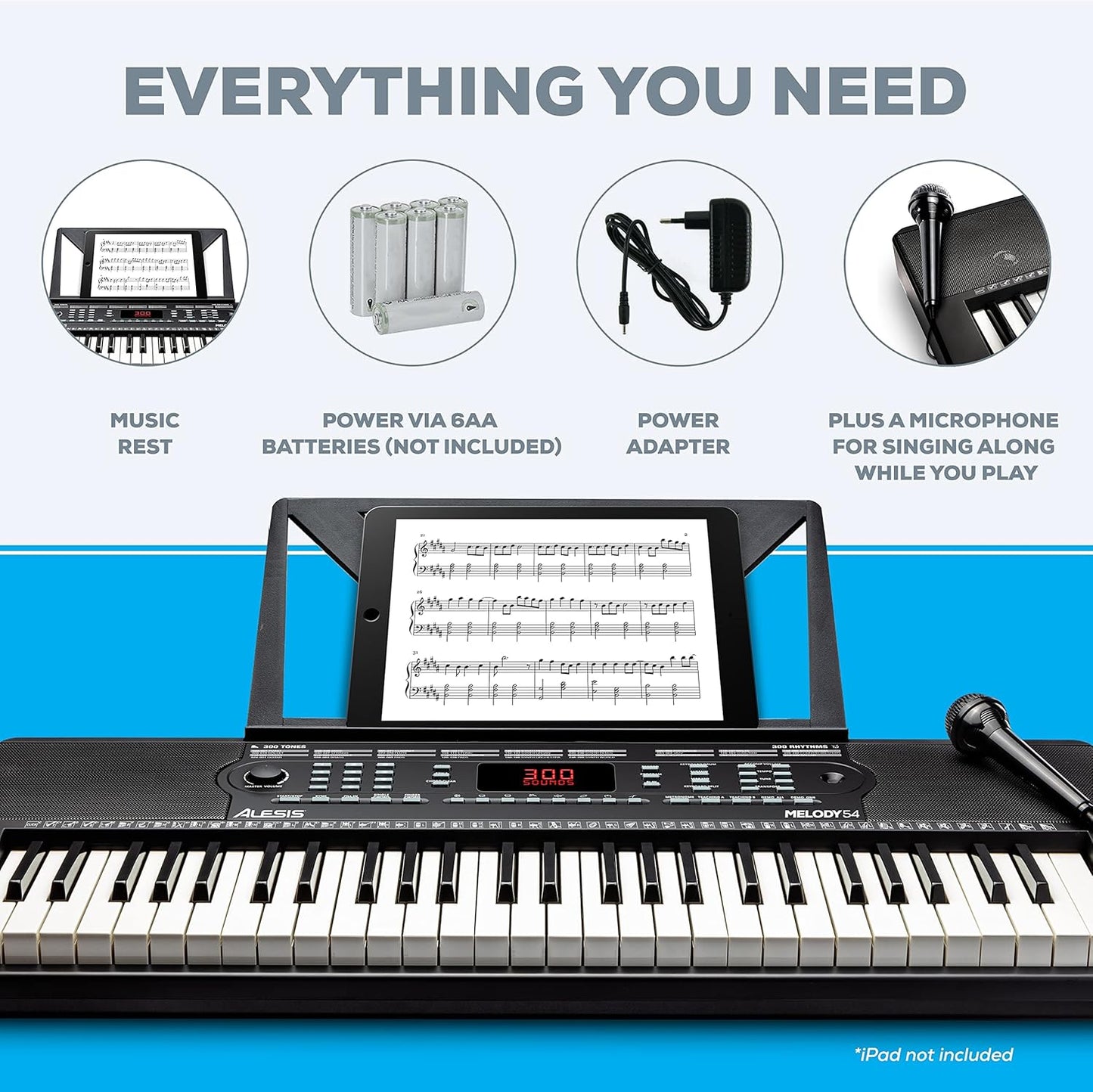 Alesis MELODY54 Electric Keyboard Piano 54 Keys Beginner