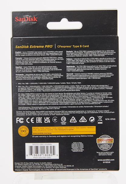 SanDisk SDCFE-128G-GN4NN 128GB Extreme Pro CFexpress Type B