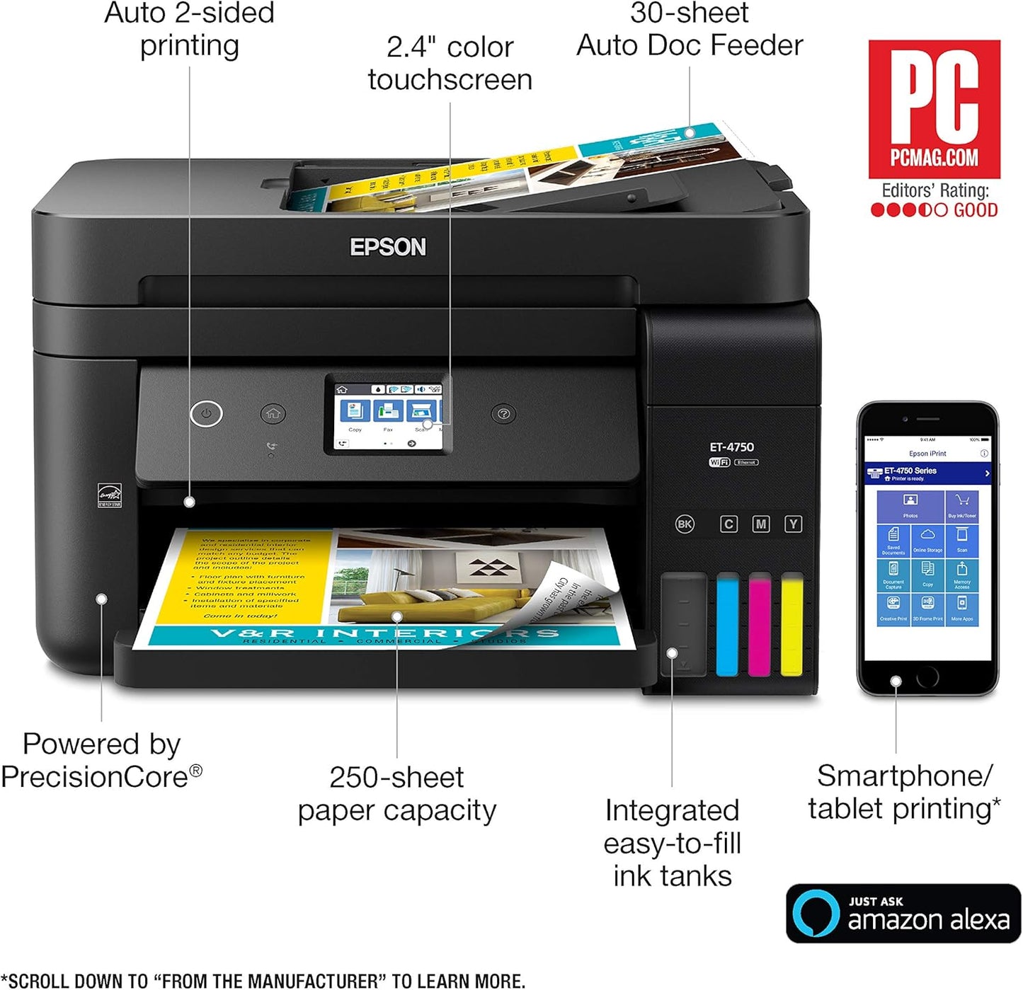 Epson C11CG19201 WorkForce ET-4750 EcoTank All-in-One Printer