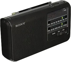 Sony MAIN-41484 ICF38 Portable AM/FM Radio Black — main product image