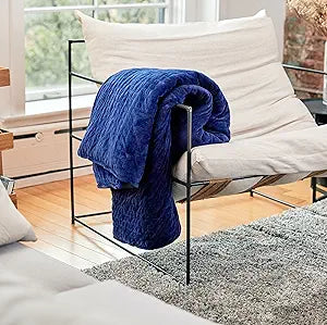 Gravity Weighted Blanket, 15lbs, 48x72, Navy, Cotton, Washable Cover