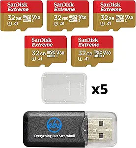 SanDisk 32GB Micro SDHC Extreme (5 Pack) + Stromboli Reader — main product image