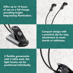 K&M 12259 Rechargeable Music Stand LED Light Double