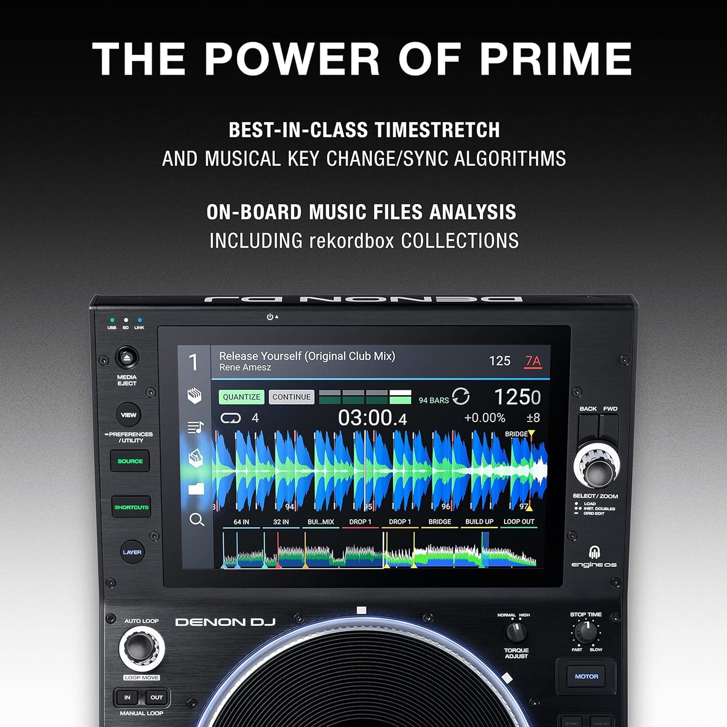 Denon DJ SC6000MPRIME Standalone Media Player Motorized Platter