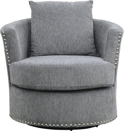 Lexicon S189468DG-1 Gray Chenille Swivel Accent Chair