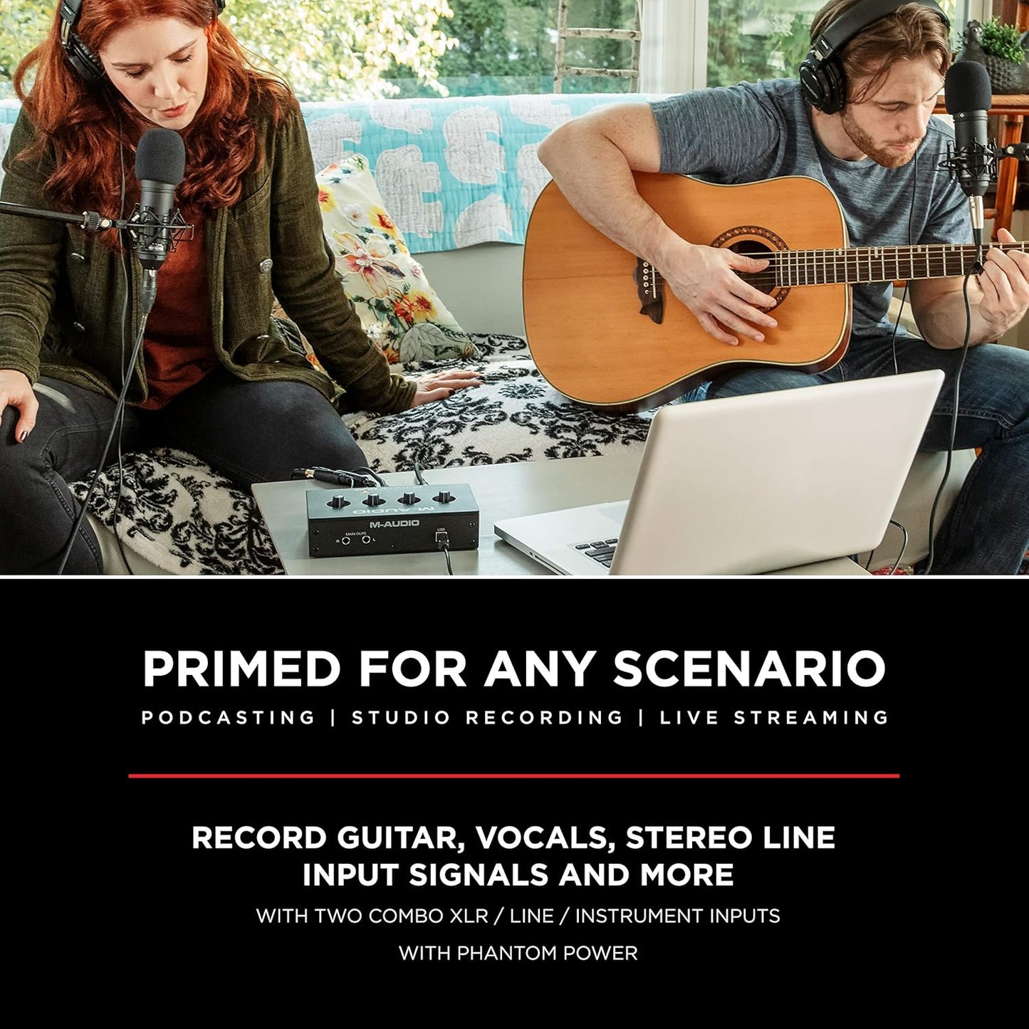 M-Audio M-Track Duo USB Audio Interface Recording Bundle