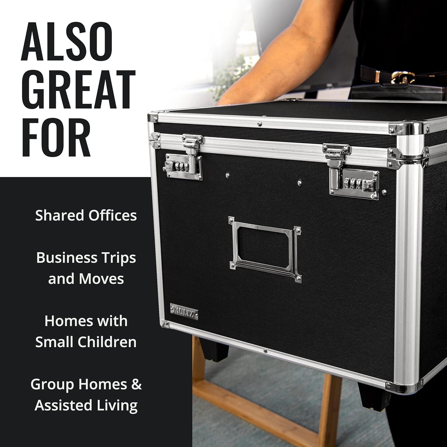 Vaultz VZ01270 Portable File Storage Box with Handle