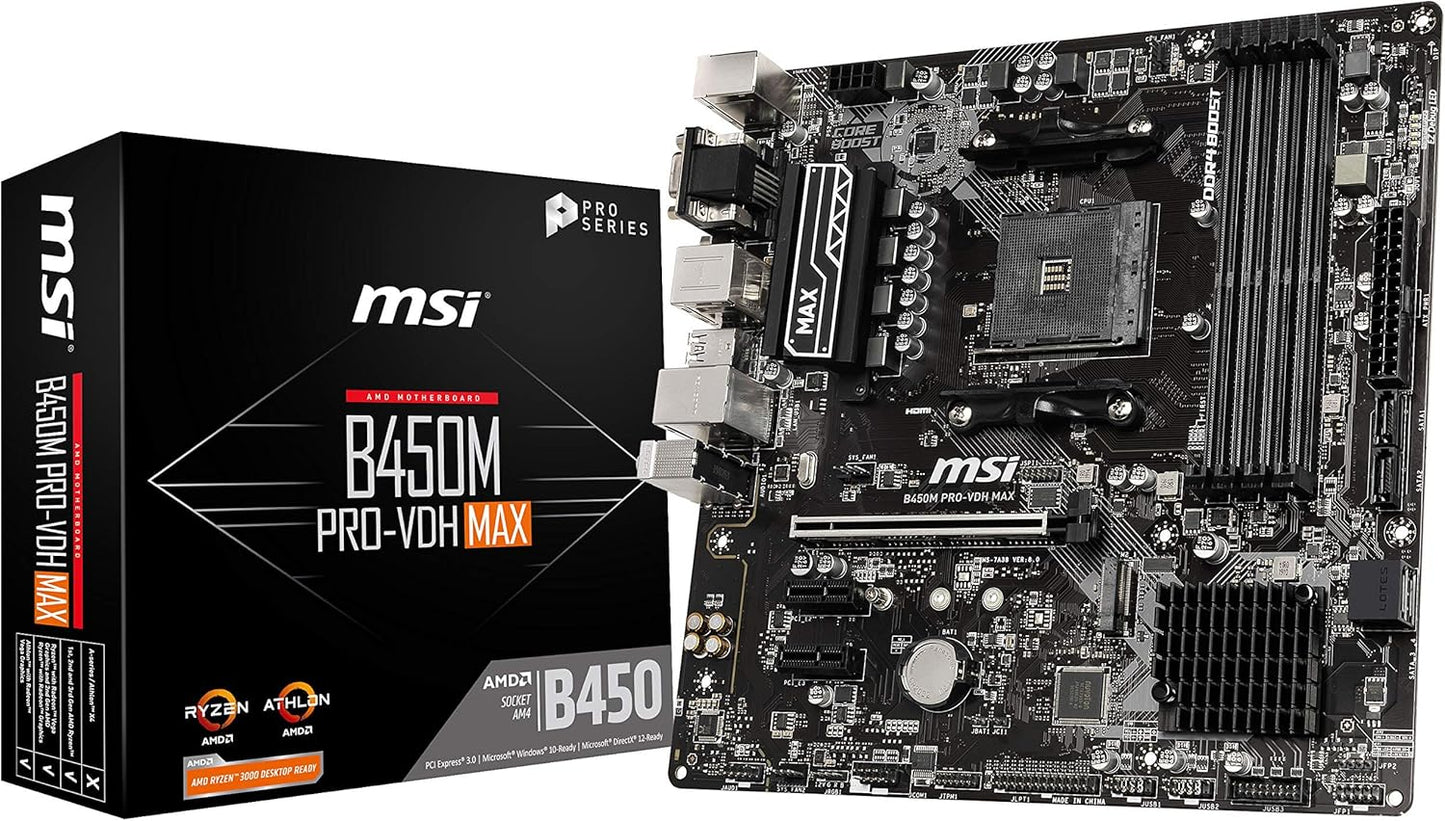 MSI B450PVDHMAX AMD Ryzen AM4 Micro-ATX Motherboard