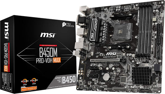 MSI B450PVDHMAX AMD Ryzen AM4 Micro-ATX Motherboard