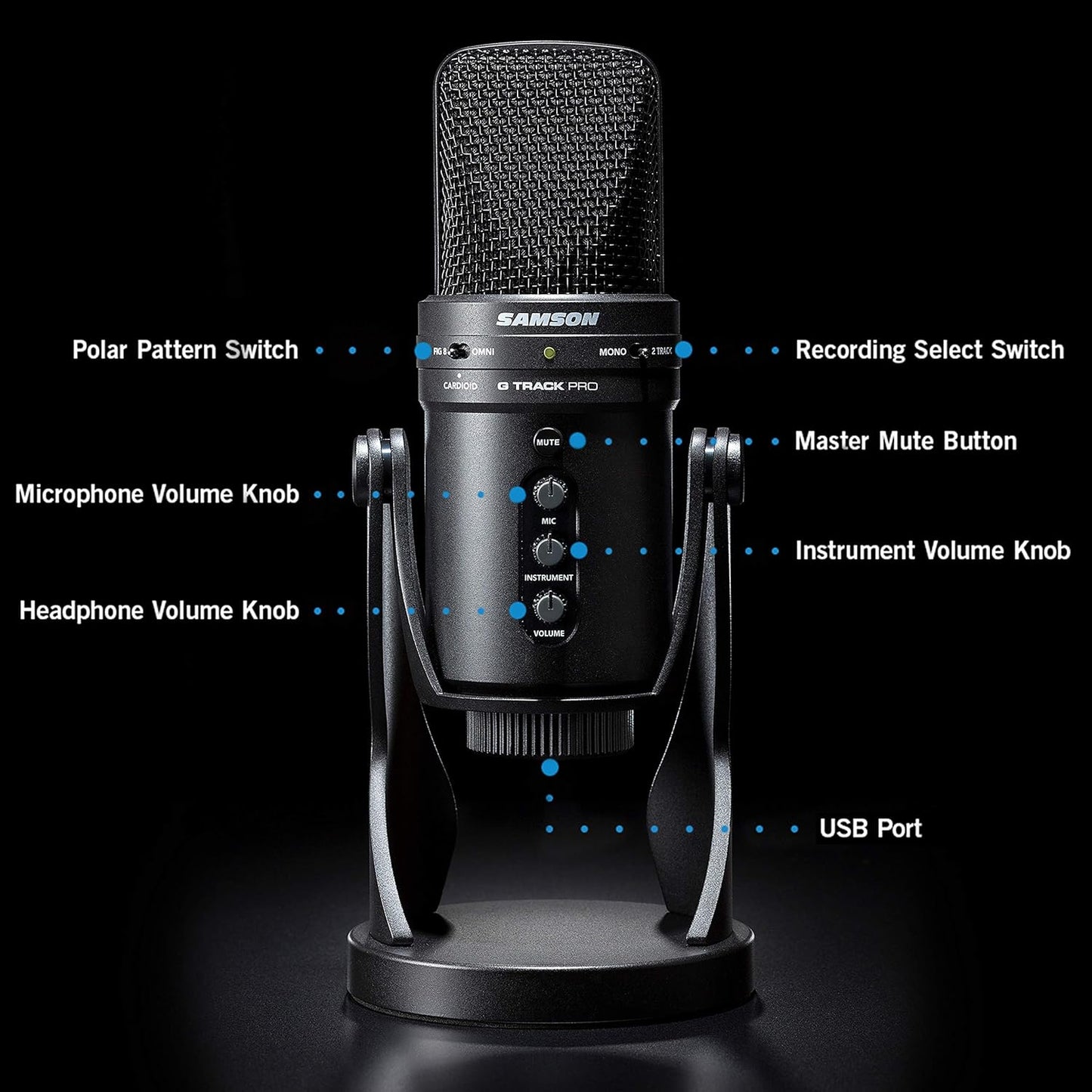Samson 1UPRO G-Track Pro USB Mic Boom Arm Kit
