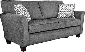 Lexicon 194840112167 Mineola Gray Chenille Flared Loveseat
