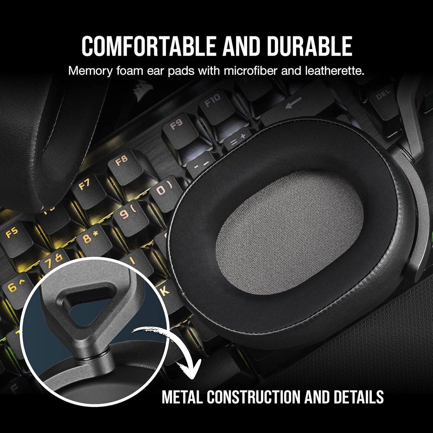 Corsair CA-9011270-NA HS65 Surround Gaming Headset - Dolby Atmos, iCUE