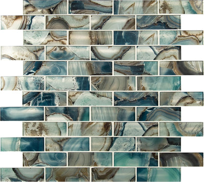 MSI AMZ-MD-00331-SAM Night Sky Glass Interlocking Subway Tile Sample