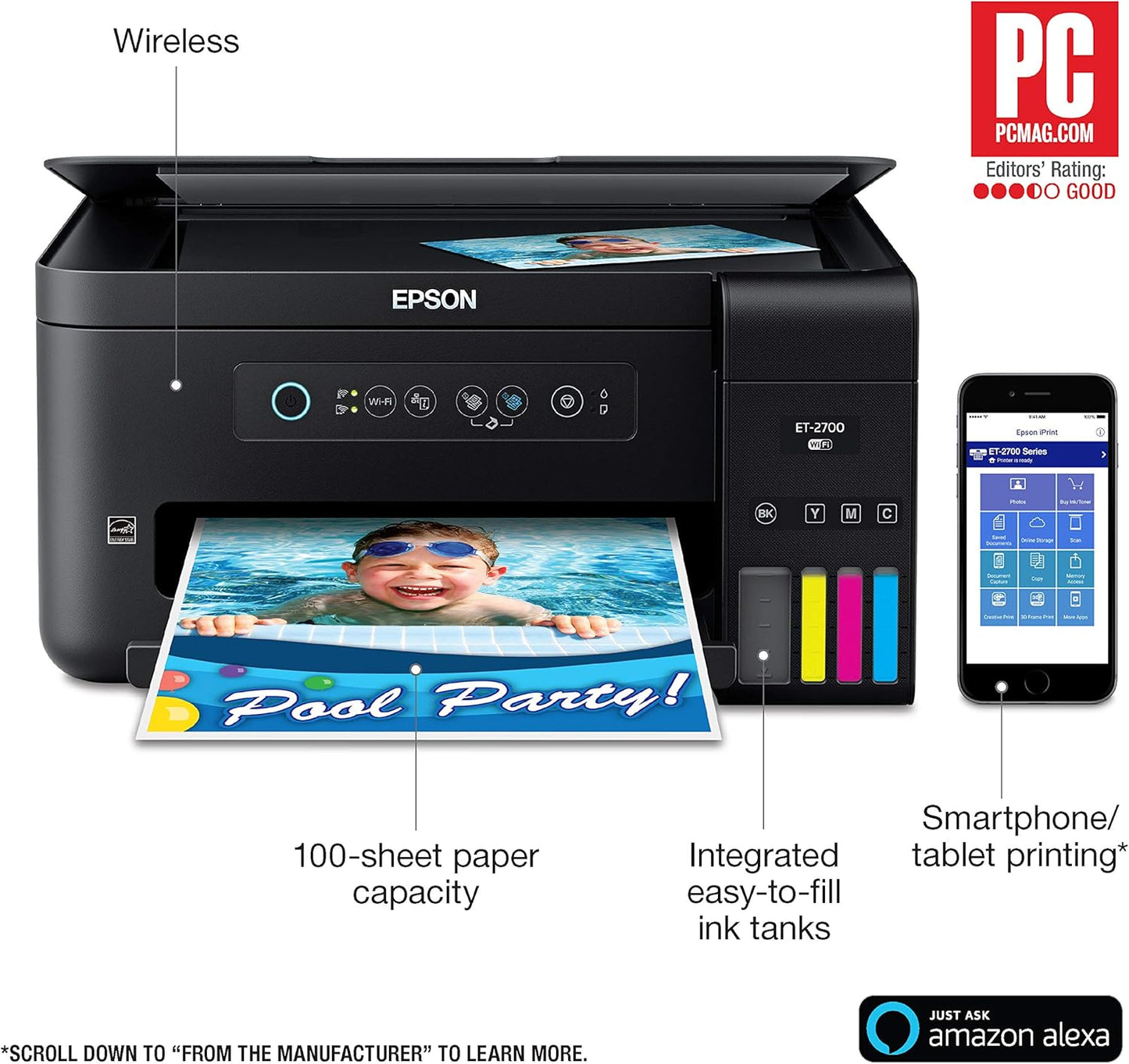 Epson ET-2700 EcoTank Wireless All-in-One Supertank Printer
