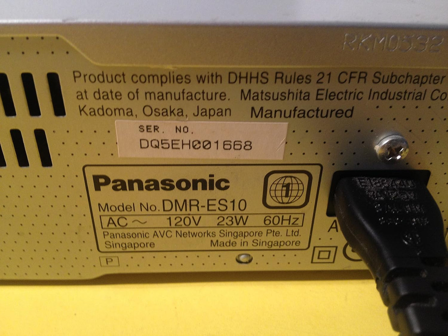Panasonic DMR-ES10S DIGA DVD Recorder - Silver