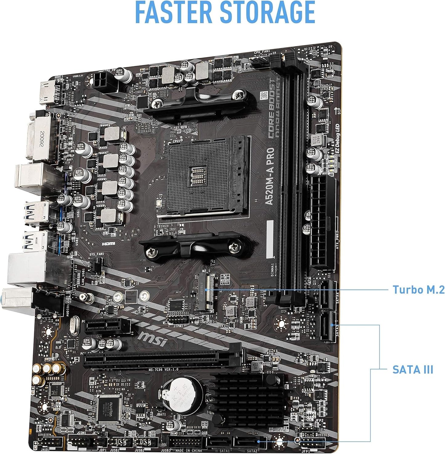 MSI A520M-A PRO Ryzen AM4 Micro-ATX Motherboard
