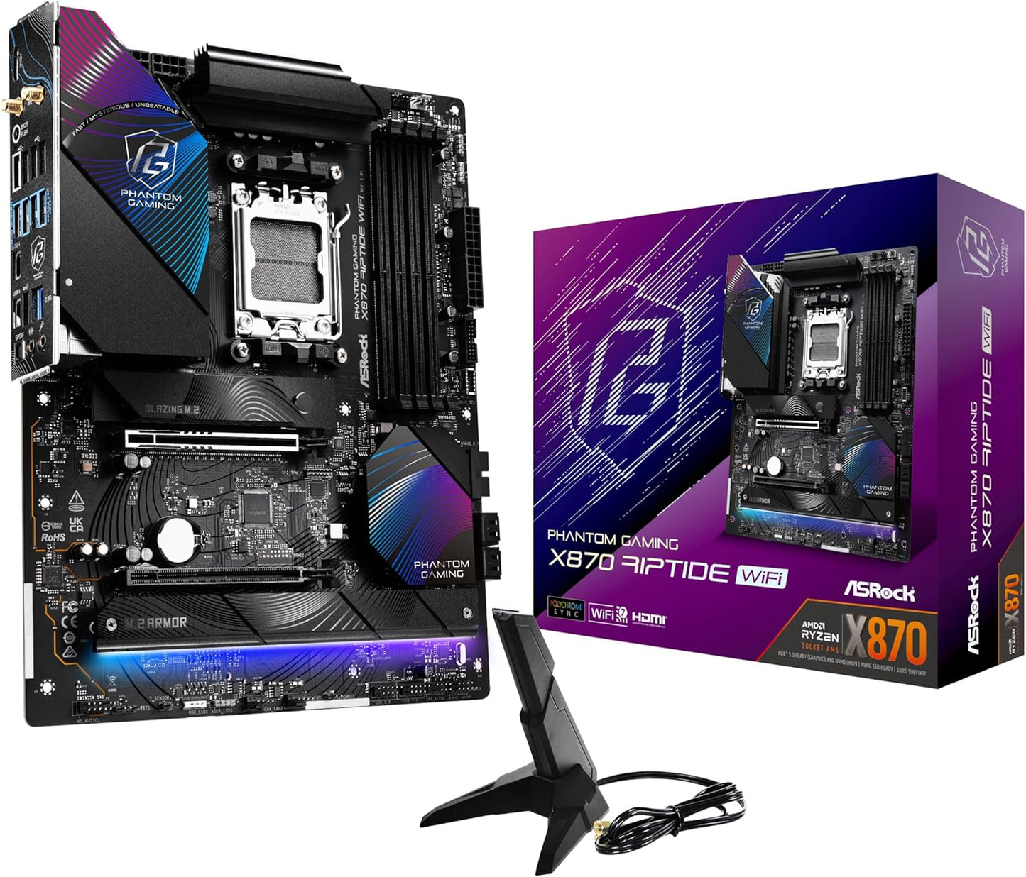 ASRock X870 RIPTIDE WIFI Phantom Gaming AM5 Motherboard