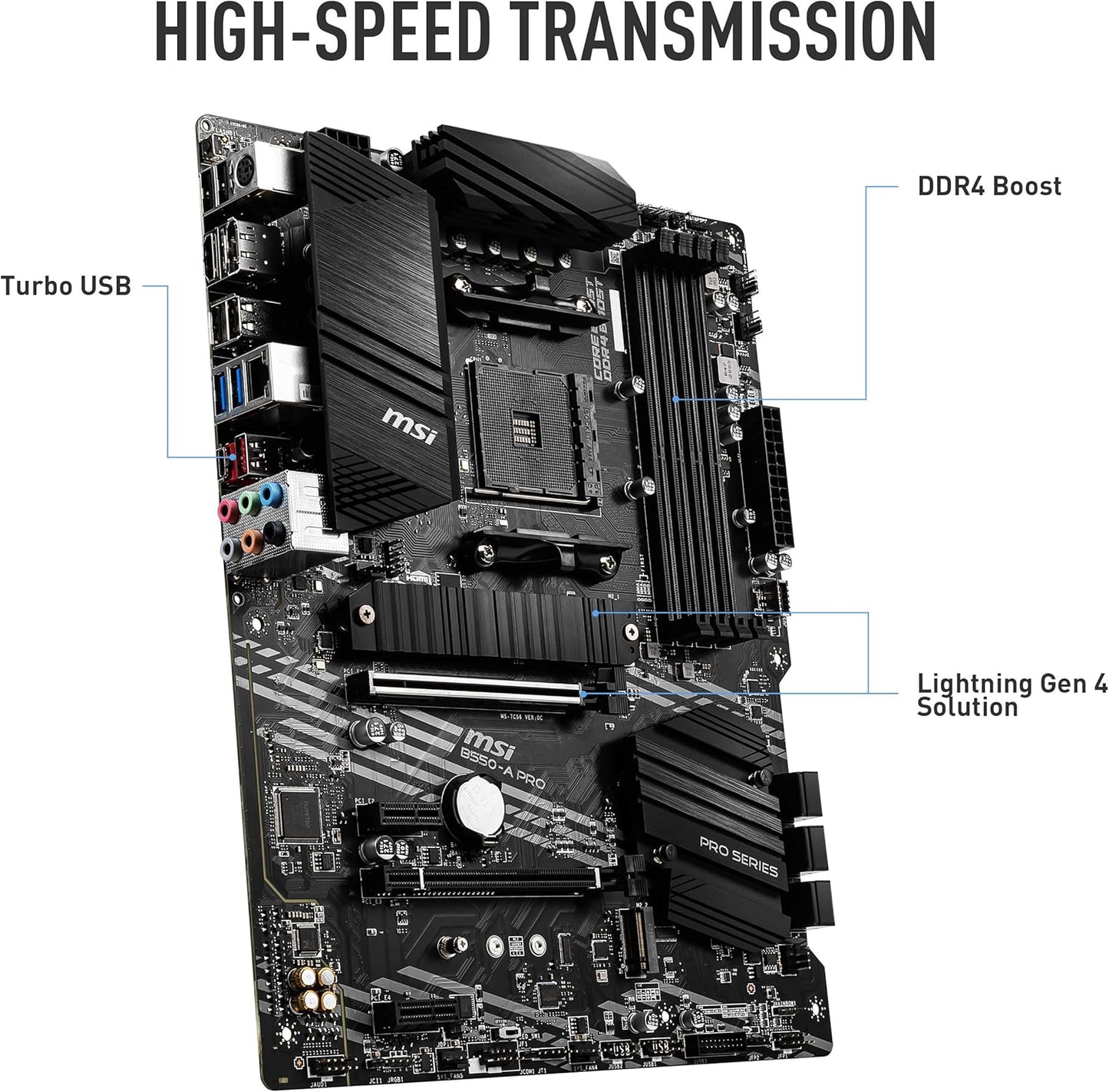 MSI B550-A PRO Gaming Motherboard AM4 PCIe 4.0 Renewed
