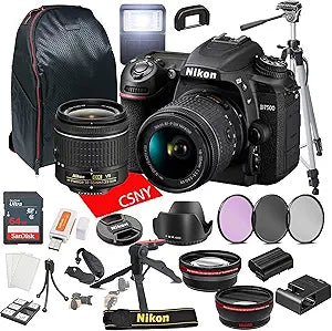 Nikon D7500 DSLR Kit: 18-55mm Lens, 64GB Bundle