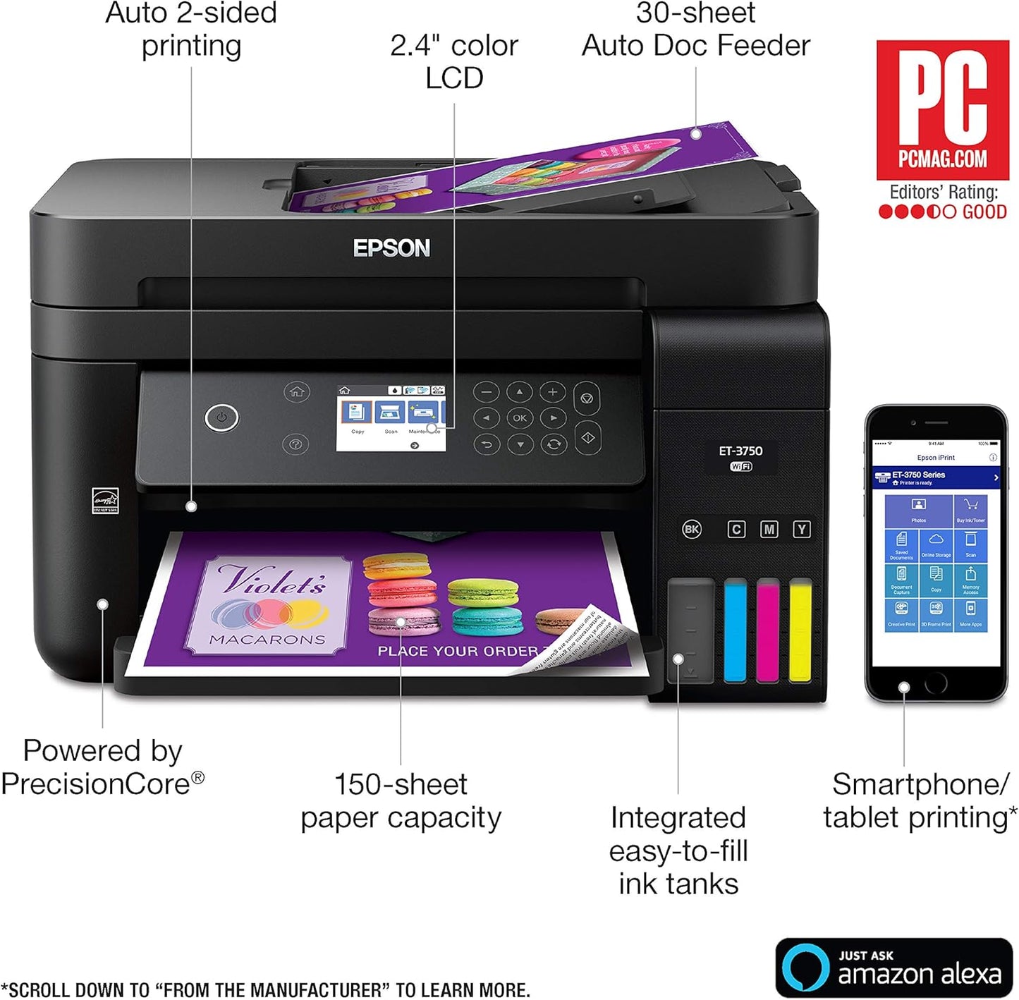 Epson C11CG20201 WorkForce ET-3750 EcoTank Printer