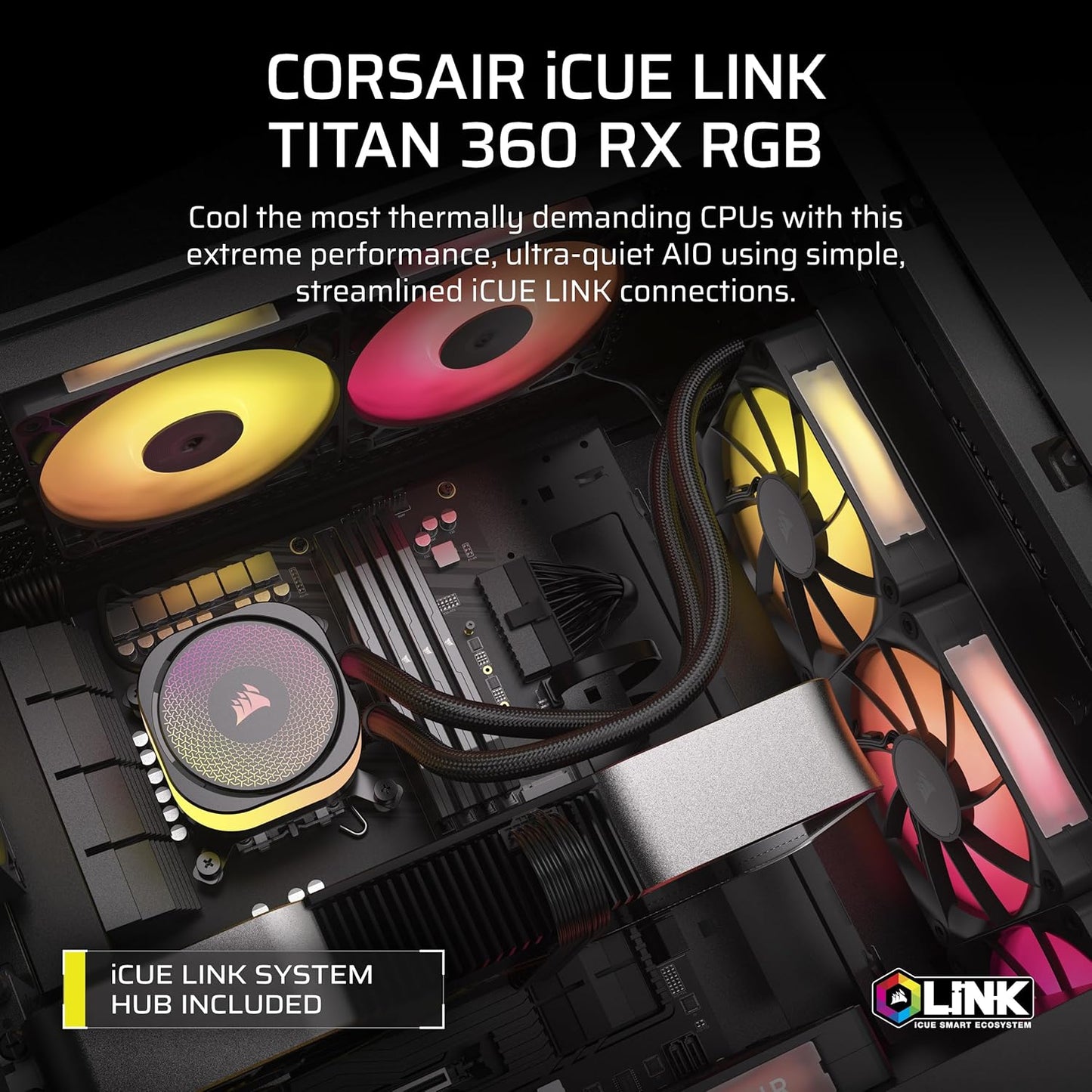 Corsair CW-9061018-WW iCUE Link Titan 360 RX RGB CPU Cooler