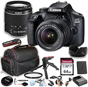 Canon EOS 3000D Rebel T100 DSLR Bundle — main product image