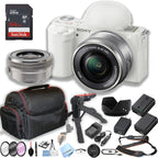 Sony ZV-E10 (White) Mirrorless Vlogging Camera - 16-50mm Lens Bundle