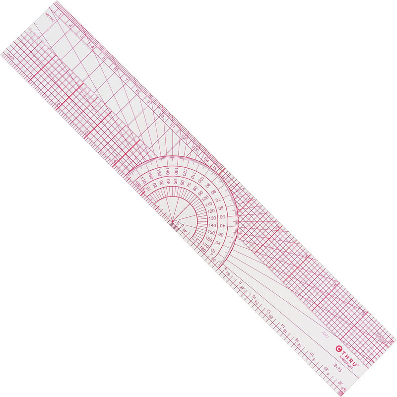 Westcott B-75 Beveled Protractor Ruler 12
