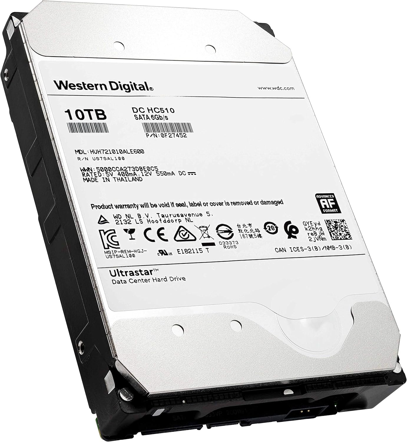Western Digital 0F27452 10TB Ultrastar Enterprise HDD