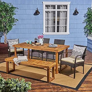 Misc Stillwater Outdoor Wicker Dining Set with Bench — main product image
