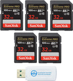 SanDisk 32G_SD_Extreme_Pro Five Pack SD Cards w/ Card Reader