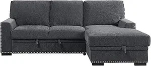 Lexicon Winona Charcoal Sectional Sofa with Right Chaise