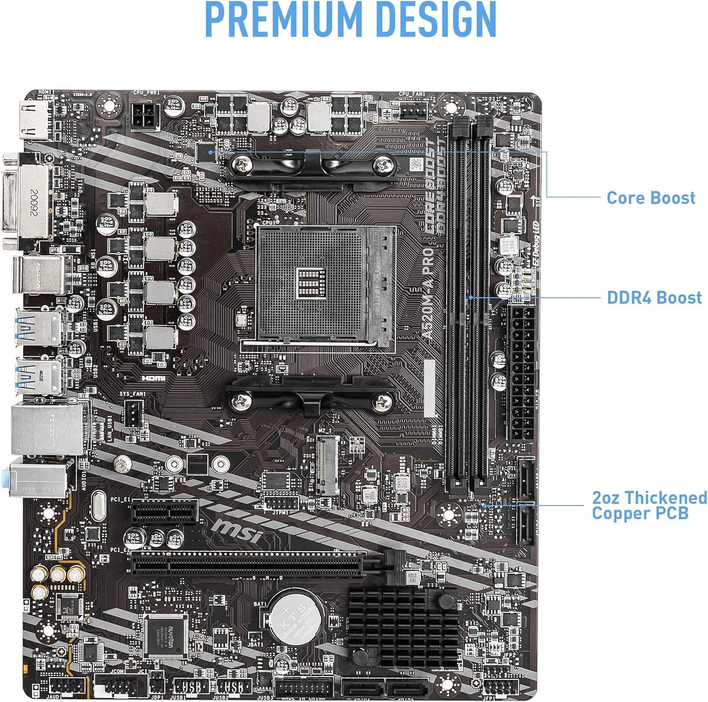 MSI A520M-A PRO Ryzen AM4 Micro-ATX Motherboard