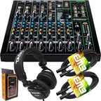 Gravity PROFX10V3+TH02+XLR(2)+M Mackie 10-Channel Mixer Bundle