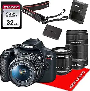 Canon EOS Rebel T7 DSLR Camera Bundle 18-55mm 55-250mm