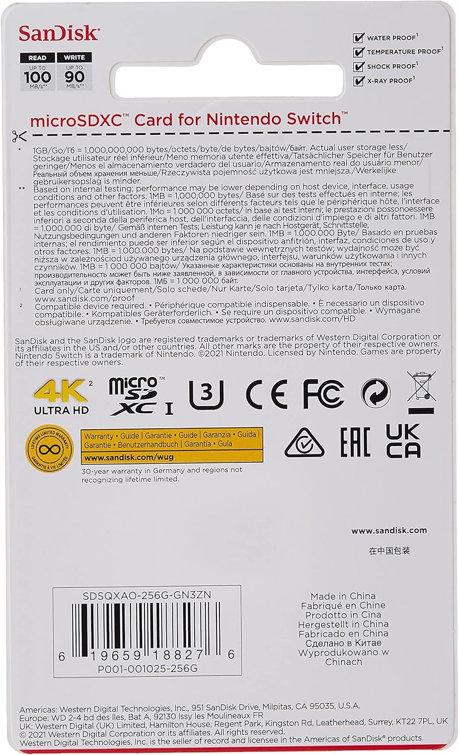 SanDisk SDSQXAO-256G-GN3ZN 256GB Nintendo Switch MicroSDXC Card