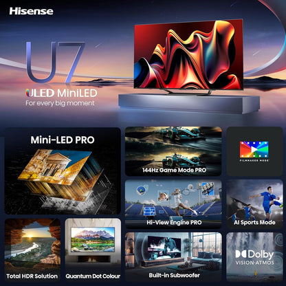 Hisense 75U7N 75-Inch Mini-LED ULED 4K Google TV