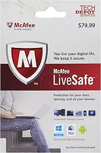 Intel McAfee LiveSafe 1-Year Unlimited Device Subscription — main product image