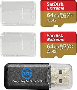 SanDisk SDSQXAF-064G-GN6MA 64GB Extreme 4K MicroSD Card Bundle