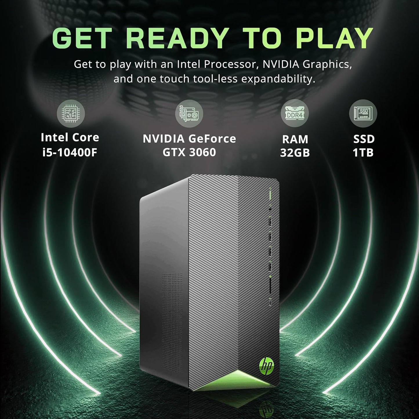 HP Pavilion Gaming Desktop RTX 3060, 32GB RAM