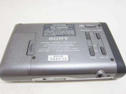 Sony MZ-E40 Portable MiniDisc Player Silver