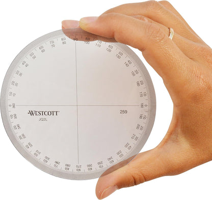 Westcott 259 4-Inch Circular Protractor Measuring Tool