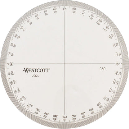 Westcott 259 4-Inch Circular Protractor Measuring Tool