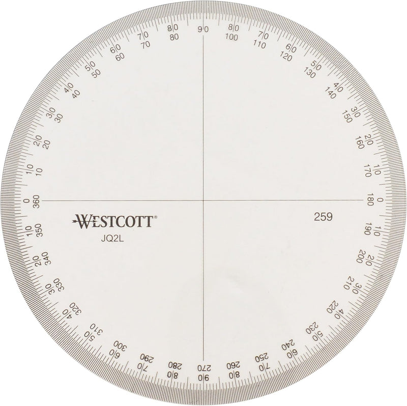 Westcott 259 4-Inch Circular Protractor Measuring Tool — main product image